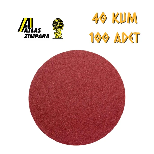 Atlas GT888 Yuvarlak Disk Cırt Zımpara 115 mm - P40 Kum - 100 Adet ürün görseli 1