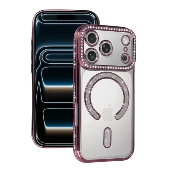 İphone 17 Pro Joke Simli Magneticsafe Kılıf - Pembe ürün görseli 1