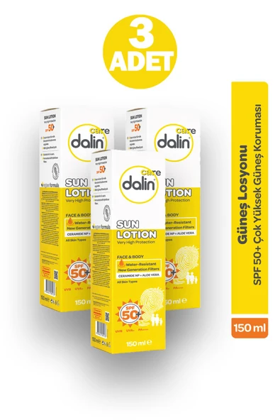 Dalin Care Güneş Losyonu SPF50+ 150 ml 3 Adet ürün görseli 1