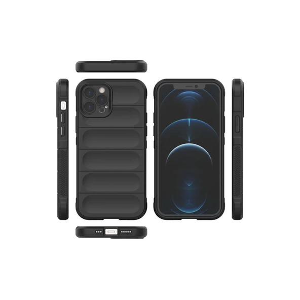 İphone 12 Pro Kılıf Optimum Silikon - Siyah - Resim 3