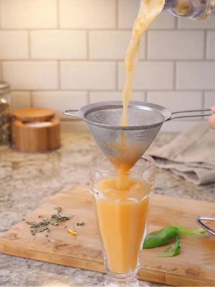 Mucit Home Çift Kulaklı Shake Süzme Süzgeci Konik Huni Süzgeç Kokteyl Süzgeci 12 cm ürün görseli 1