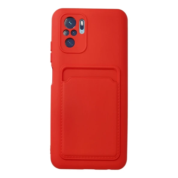 Xiaomi Redmi Note 10s Kılıf Kelvin Kartvizitli Silikon - Kırmızı ürün görseli 1