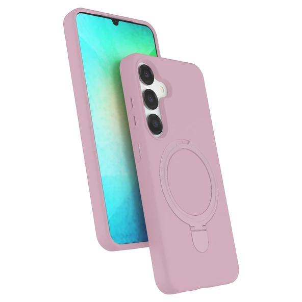 Samsung Galaxy S25 Regal Magsafe Standlı Kapak - Açık Pembe ürün görseli 1