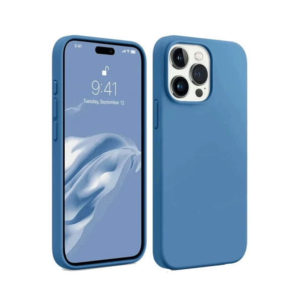 İphone 15 Pro Max Kılıf First Silikon - Mavi ürün görseli 1