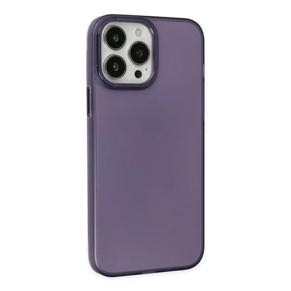 İphone 14 Pro Max Kılıf Modos Metal Kapak - Mor - Resim 3