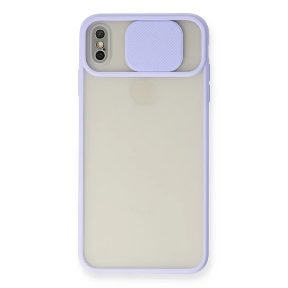 İphone Xs Max Kılıf Palm Buzlu Kamera Sürgülü Silikon - Lila ürün görseli 1