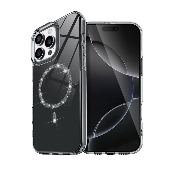 İphone 16 Pro Max Live Diamond Magsafe Kapak - Siyah ürün görseli 1