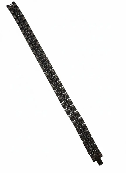 Siyah Çelik  Erkek Çelik Bileklik Boy 21.5 Cm / En 1.2 Cm  - Ebl0061 ürün görseli 1