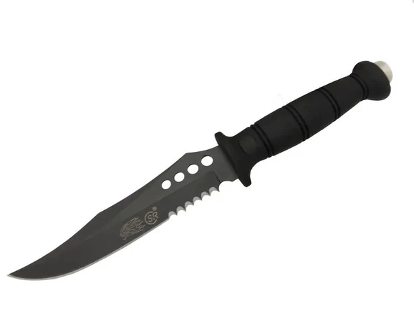 Sr S008b Lejyoner Tırtıklı Outdoor Bıçağı 29 Cm - Kauçuk Sap, Perçinli ürün görseli 1