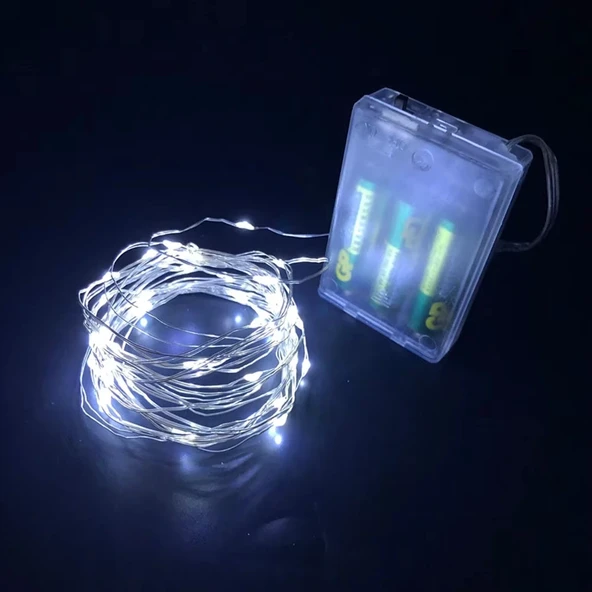 Gd957 Şerit Pilli Aydınlatma 3 Metre 30 Adet Beyaz Peri Led ürün görseli 1