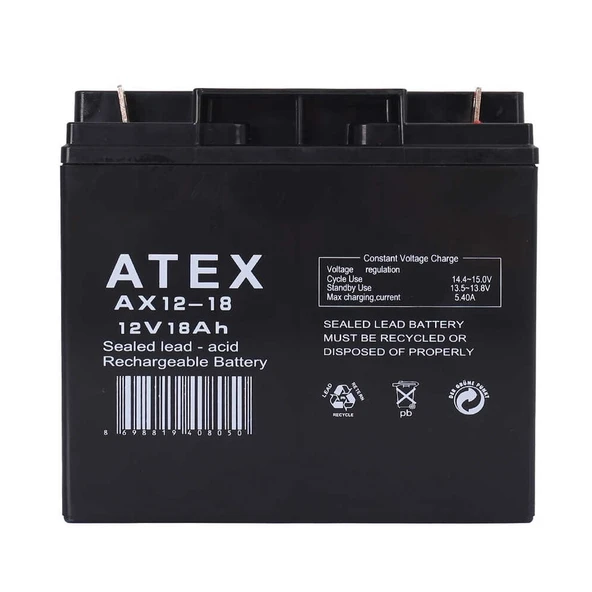 Atex Ax12-18 12v 18ah Akü ürün görseli 1