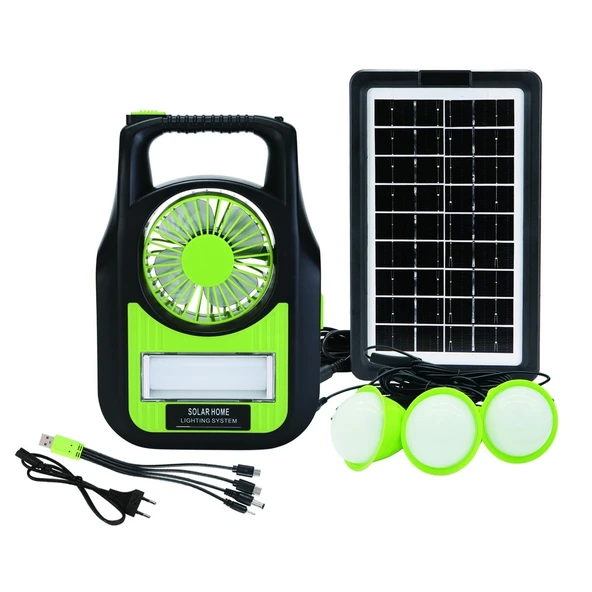 Gold Silver Gs-909 Bluetooth Radyo Usb Güneş Paneli Dahil Solar Enerjili 3 Ampullü Şarjlı Spot Fener ürün görseli 1