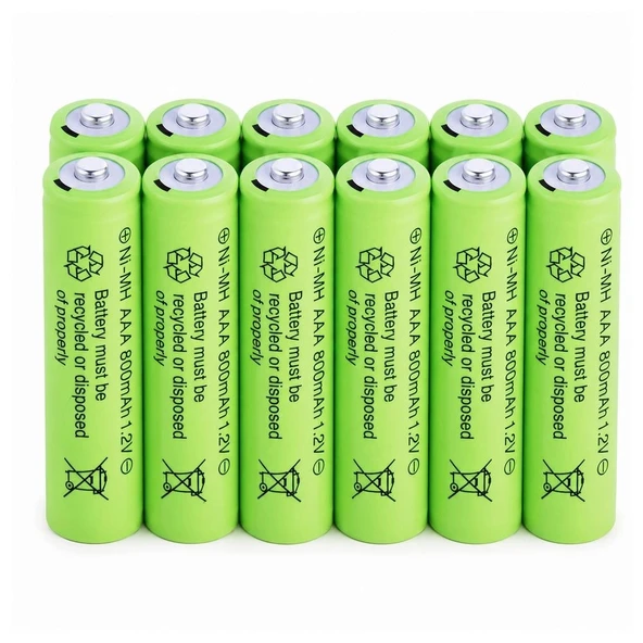 800 Mah 1.2v Aaa Ni-cd Şarj Edilebilir Pil 12 Adet ürün görseli 1