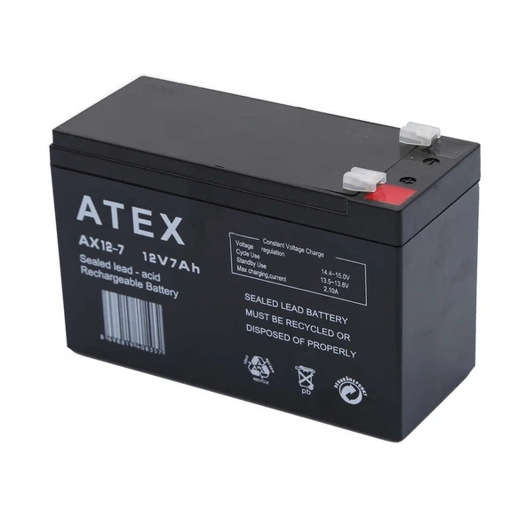 Atex Ax12-7 12v 7ah Akü - Resim 2