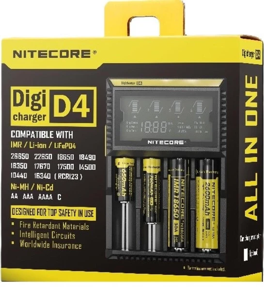 Nitecore D4 Digi Charger Li-ion / Nı-cd / Nı-mh / Lifepo4 Dijital Pil Şarj Cihazı ürün görseli 1