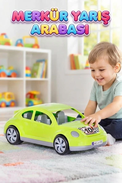 Merkür Yeşil Spor Yarış Arabası - Eğitici ve Gerçekçi 35 CM Oyuncak Yarış Arabası ürün görseli 1