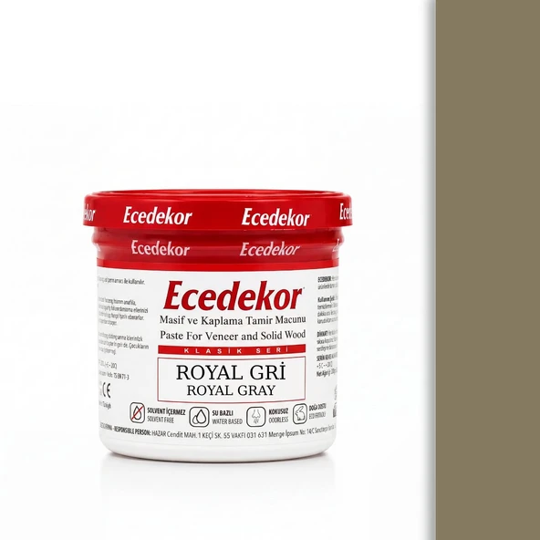Royal Gri Ecedekor Ahşap Dolgu Macunu Bardak (200gr) ürün görseli 1