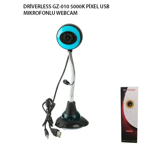 DRİVERLESS GZ-010 5000K PİXEL USB MIKROFONLU WEBCAM ürün görseli 1