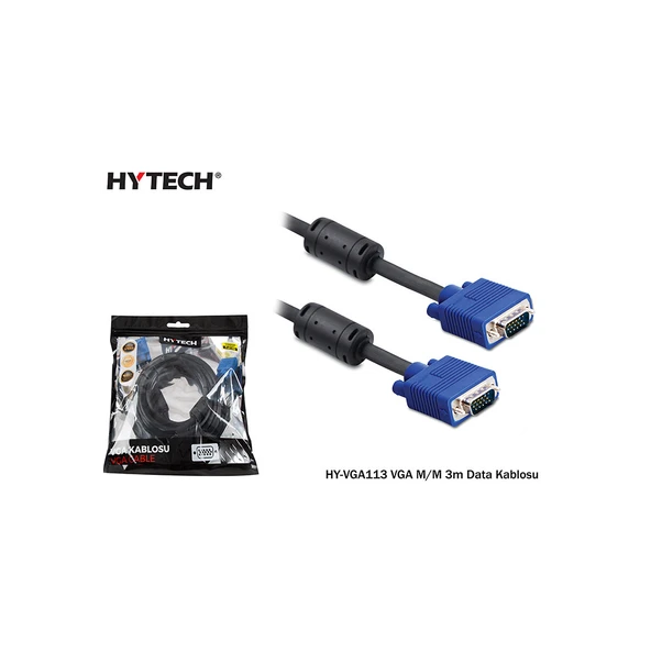 HYTECH HY-VGA113, 15Pin, İki Ucu Erkek, 3mt, VGA Kablosu ürün görseli 1