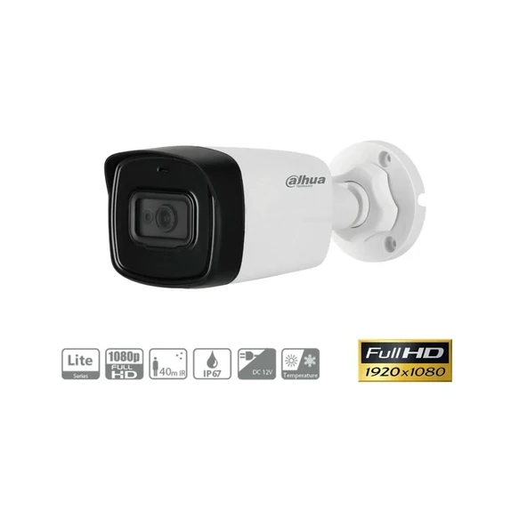 DAHUA HAC-HFW1200TLP-0360B, 2Mpix, 3.6m Lens, 40 Mt Gece Görüşü, Bullet Kamera ürün görseli 1