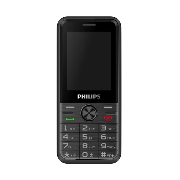 PHILIPS Xenium E6500, 128Mb, Siyah, 48Mb Ram, 2,4inc Ekran, Arka Kamera, 4G Çift Sim Desteği, FM Radyo, 1700mAh Pil, El Feneri, Türkiye KVK Garantili ürün görseli 1