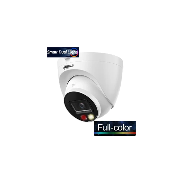 DAHUA IPC-HDW1249T-S-IL, 2Mpix, 2,8mm Lens, SD Kart, Smart Dual Light, H265+, 30Mt Gece Görüşü, Dahili Mikrofon, IP67, PoE Dome IP Kamera ürün görseli 1