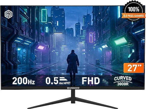 GAMEBOOSTER 27 GB-27M1F200CFMR VA ADAPTIVE SYNC CURVED 3000R 0,5Ms 200Hz HDMI+DP+DC+USB+AUDIO FHD GAMING MONITÖR ürün görseli 1