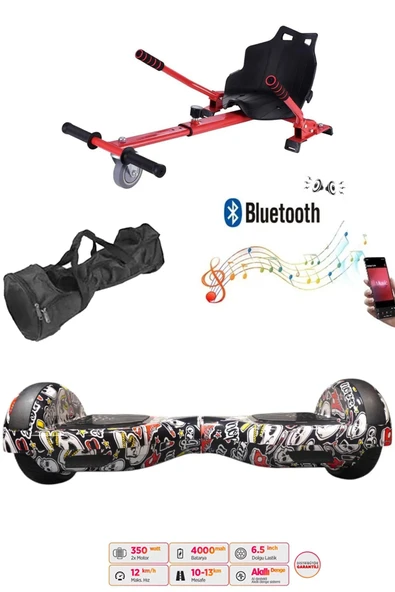 Citymate Elektrikli Kaykay Hoverboard Akıllı Denge 6.5 Inch + HoverKart + Çanta EXTREM PAKET D14 ürün görseli 1