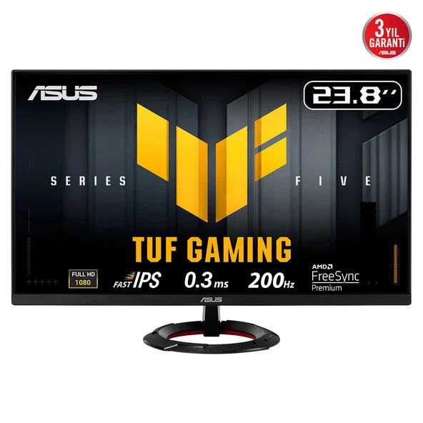 ASUS TUF GAMING VG249Q5R 23,8" 0.3ms, 200Hz, Full HD, DP, 2xHDMI, Hoparlör, Fast IPS LED, ELMB Sync Premium, GAMING Monitör ürün görseli 1