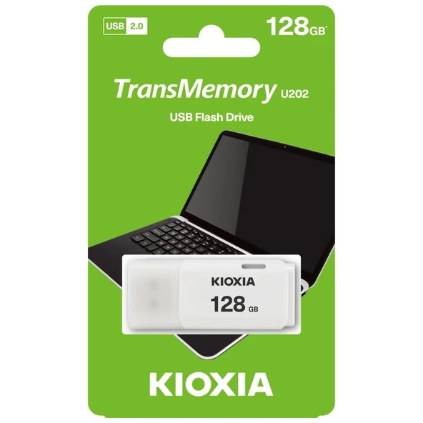 KIOXIA U202W 128GB USB 2.0 TransMemory Flash Disk (Beyaz) - Resim 2