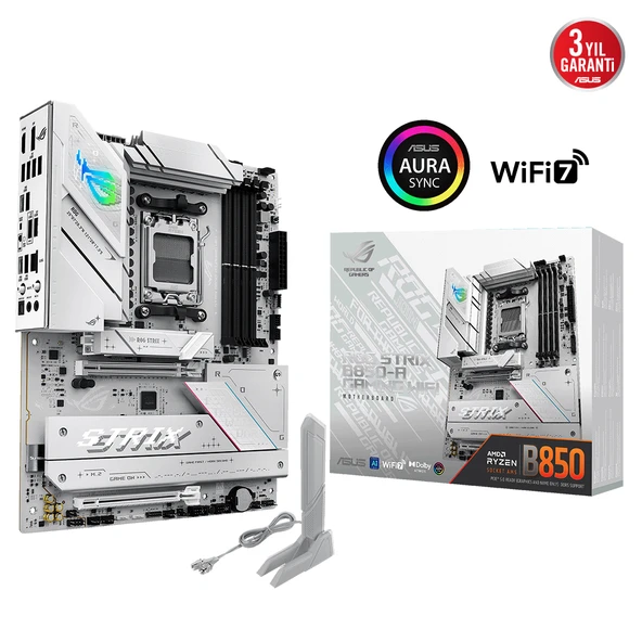 ASUS ROG STRIX B850-A GAMING WIFI7 NEO, 4xDDR5,  4xM.2, HDMI, DP, Type-C, PCIe 5.0, Wi-Fi 7, Bluetooth v5.4, AM5 Soket GAMING Anakart ürün görseli 1
