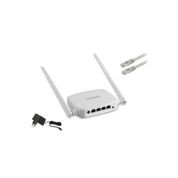 EVEREST EWR-301, 4Port, 300Mbps, 2.4Ghz Wifi, Masaüstü, Megabit, Repeater, Router, Access Point ürün görseli 1