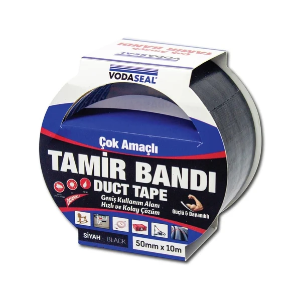 Vodaseal Duct Tape Tamir Bandı 50 mm 10 Metre Siyah ürün görseli 1