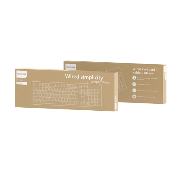 PHILIPS SPK6248B, USB Kablolu, Türkçe Q, Multimedya Klavye (Siyah) - Resim 5