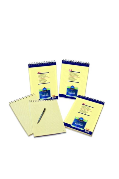 Gıpta Block Master A4 Spiralli Karton Kapak Bloknot Not Defteri 100 Yaprak Çizgili (12 Li Paket) 3-1382000-2181 ürün görseli 1