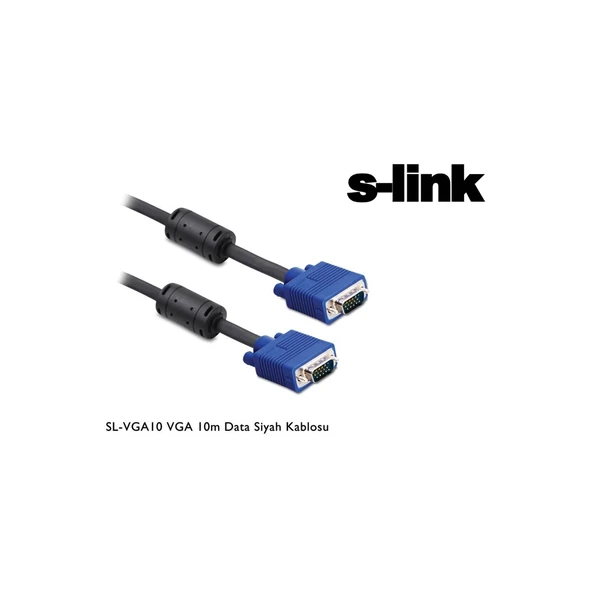 S-LINK SL-VGA10, 15Pin, İki Ucu Erkek, 10mt, VGA Kablosu ürün görseli 1