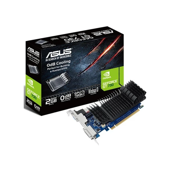 ASUS GT730-SL-2GD5-BRK, 2Gb, GDDR5, 64Bit, 1xD-Sub, 1xDVI, 1xHDMI Ekran Kartı ürün görseli 1