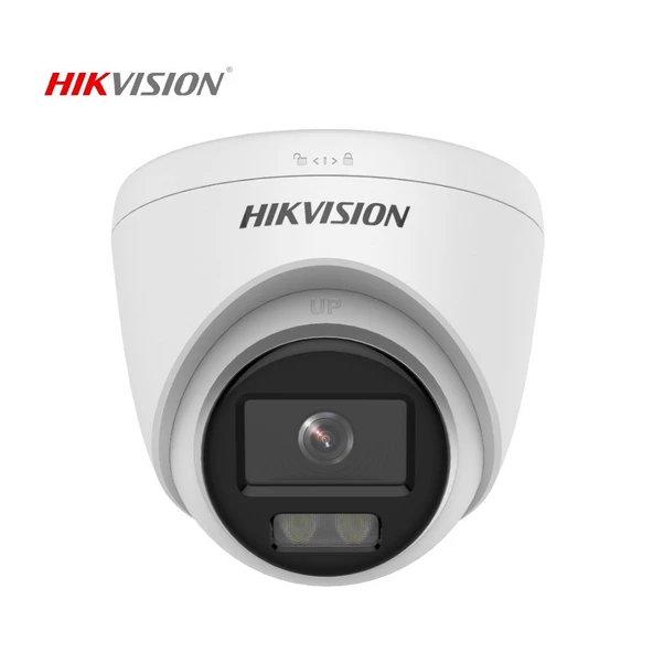 HIKVISION DS-2CD1327G0-LUF 2Mpix, 2,8mm Lens, H265+, 30Mt Gece Görüşü, Dahili Mikrofon, Color Vu Lite, Full Time Color, Dome IP Kamera ürün görseli 1