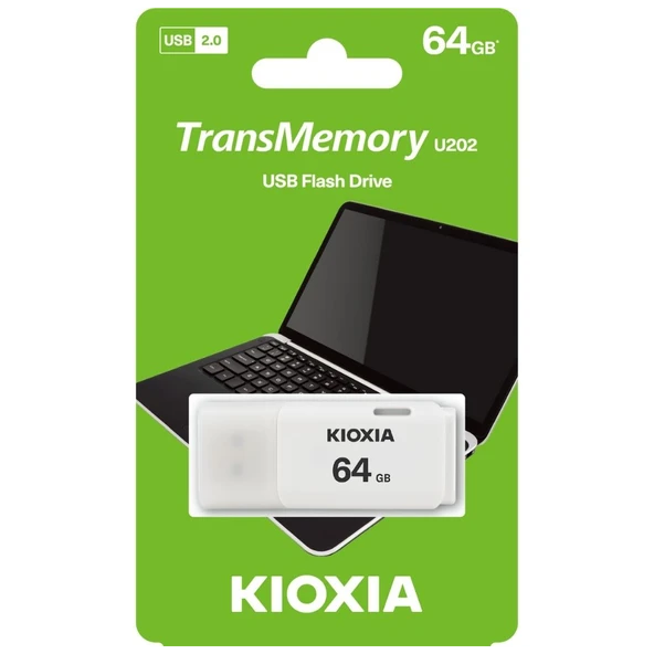 KIOXIA U202W 64GB USB 2.0 TransMemory Flash Disk (Beyaz) - Resim 2