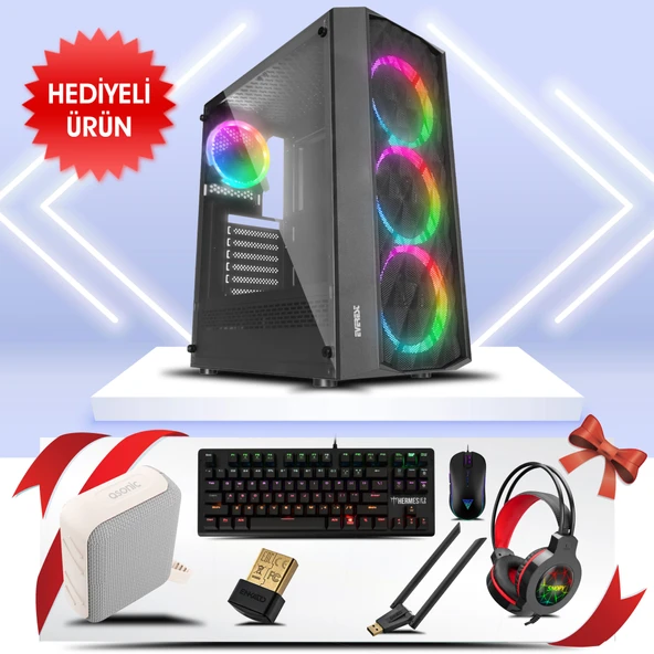 PANTHERA-01Y, AMD RYZEN 5 5600, MUSHKIN 16Gb DDR4 Ram, WD 512Tb NVMe SSD, PELADN 8Gb GDDR5 RX580 Ekran Kartı, 600W Kasa, OEM PAKET (BOL Hediyeli) ürün görseli 1