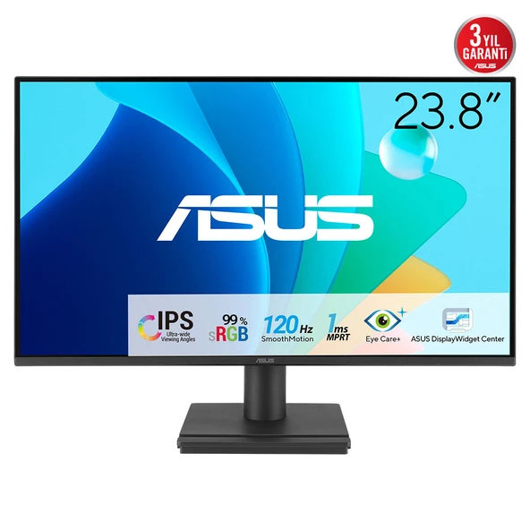 ASUS VA249HG 23,8" 1ms, 120Hz, Full HD, HDMI, VGA, IPS LED, Çerçevesiz Tasarım, Düşük Mavi Işık, FreeSync Kurumsal Monitör ürün görseli 1