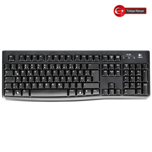 LOGITECH K120, 920-002505, USB Kablolu, Türkçe Q, Standart Klavye ürün görseli 1