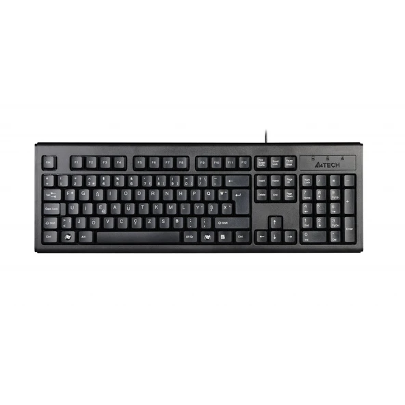 A4 TECH KM-720, Siyah, USB Kablolu, Türkçe F, Multimedya KLAVYE ürün görseli 1