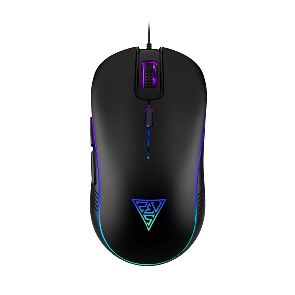 GAMDIAS AURA GS3, Çok Renkli Aydınlatma,  USB Kablolu, 6 Tuşlu, Gaming Mouse, 3.600 DPI, Siyah ürün görseli 1