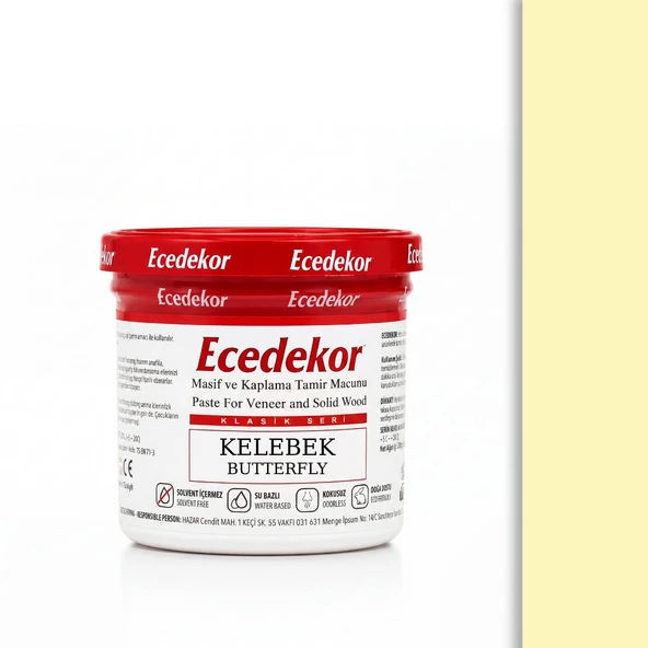 Kelebek Ecedekor Ahşap Dolgu Macunu Bardak (200gr) ürün görseli 1