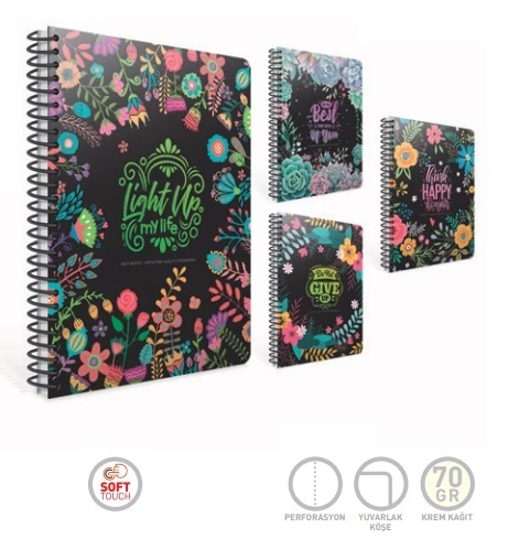 Gıpta Best Notes Spiralli Sert Kapak Defter 17X24Cm 120 Yaprak Çizgili 5083 (Karışık Renk 1 Adet) ürün görseli 1