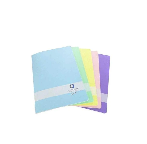 Alex Schoeller A5 80 Yaprak Soft Dikişli Kareli Plastik Kapak Defter Alx:0295 (5 Li Paket) ürün görseli 1