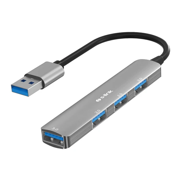 S-LINK SW-U333, USB3.0 to 3xUSB 2.0, 1xUSB 3.0, Metal, USB HUB ürün görseli 1