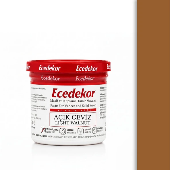 Açık Ceviz Ecedekor Ahşap Dolgu Macunu Bardak (200gr) ürün görseli 1
