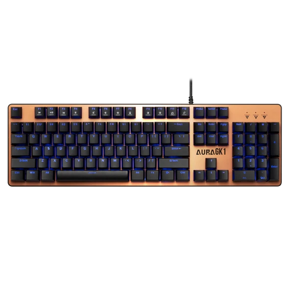 GAMDIAS AURA GK1, USB Kablolu, İngilizce,  Rainbow Backlight, Red Mekanik Switch, Bronz Edition, Gaming Klavye ürün görseli 1